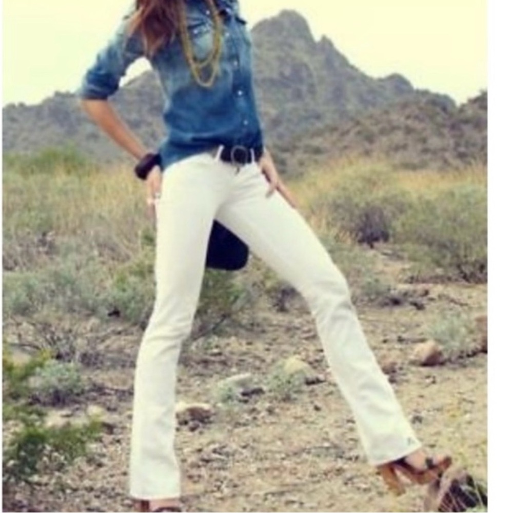 NWT Cabi Style 343L Long White Bootcut Jean western style back pockets size 10 L